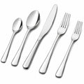 Besteckset 5-teilig Edelstahl Silber poliert für den Esstisch