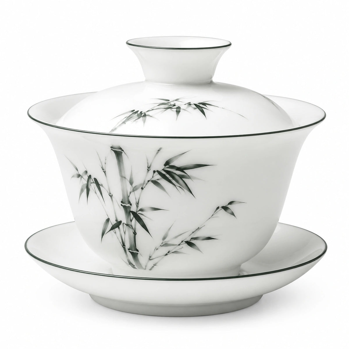 Gaiwan Teeschale 10.5 cm Keramik Lila glasiert mit Deckel und Untertasse