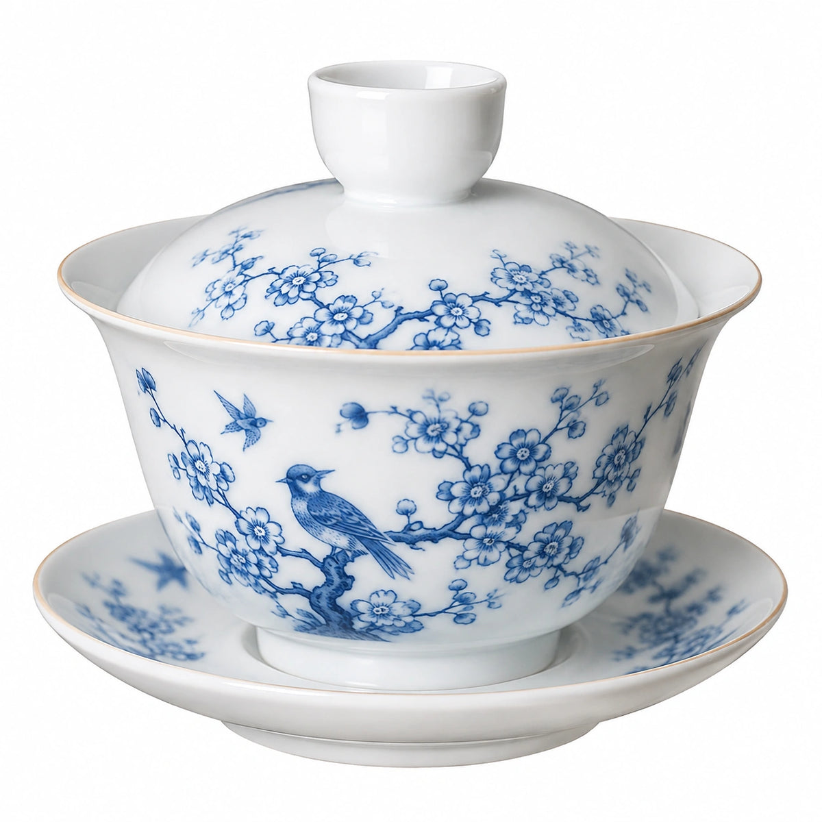 Teeschale mit Deckel und Untertasse 150 ml Keramik Grün/Braun glasiert für Teezeremonie