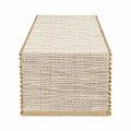 Tischläufer 180 x 40 cm Beige Creme gewebt mit strukturierter Oberfläche
